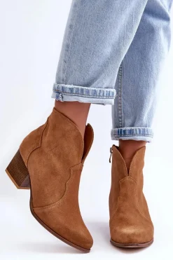 Boto Botki Kowbojki Zamszowe Lewski EV28 Brązowe