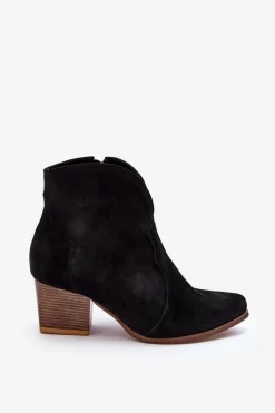 Boto Botki Kowbojki Zamszowe Lewski EV28 Czarne