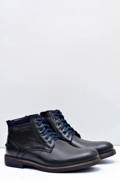 Botki Męskie>Boto Botki Męskie Skórzane Ciepłe Czarne Buty Piere