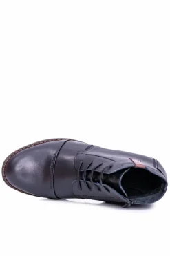 Sale Boto Botki Męskie Skórzane Czarne Trzewiki Testo