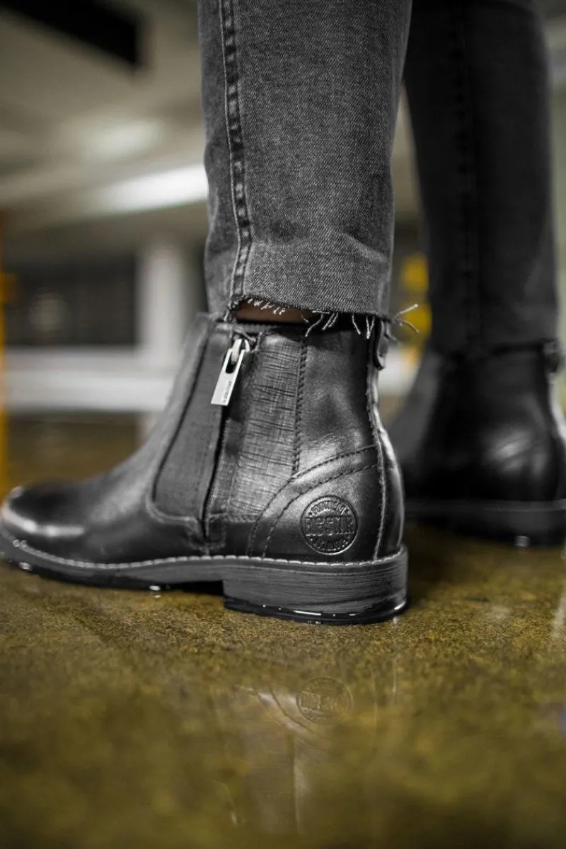 Best Big Star Shoes Botki Męskie Skórzane Trzewiki Big Star Czarne EE174287