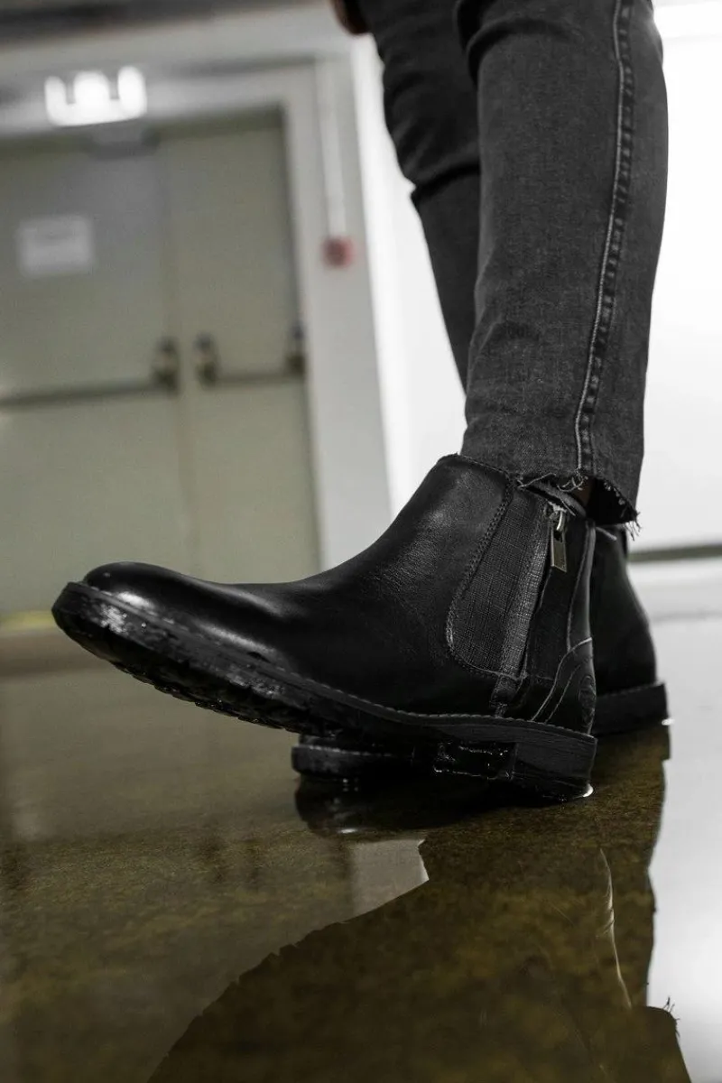 Best Big Star Shoes Botki Męskie Skórzane Trzewiki Big Star Czarne EE174287