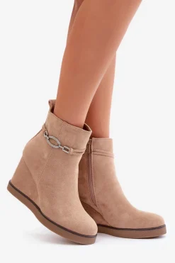 Botki Na Koturnie|Brązowe I Beżowe Botki><noscript><img width=