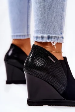 Botki Na Koturnie|Czarne Botki><noscript><img width=