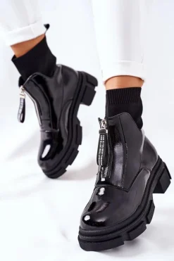 Czarne Botki|Botki Workery>Boto Botki Na Masywnej Podeszwie Czarne Chicago