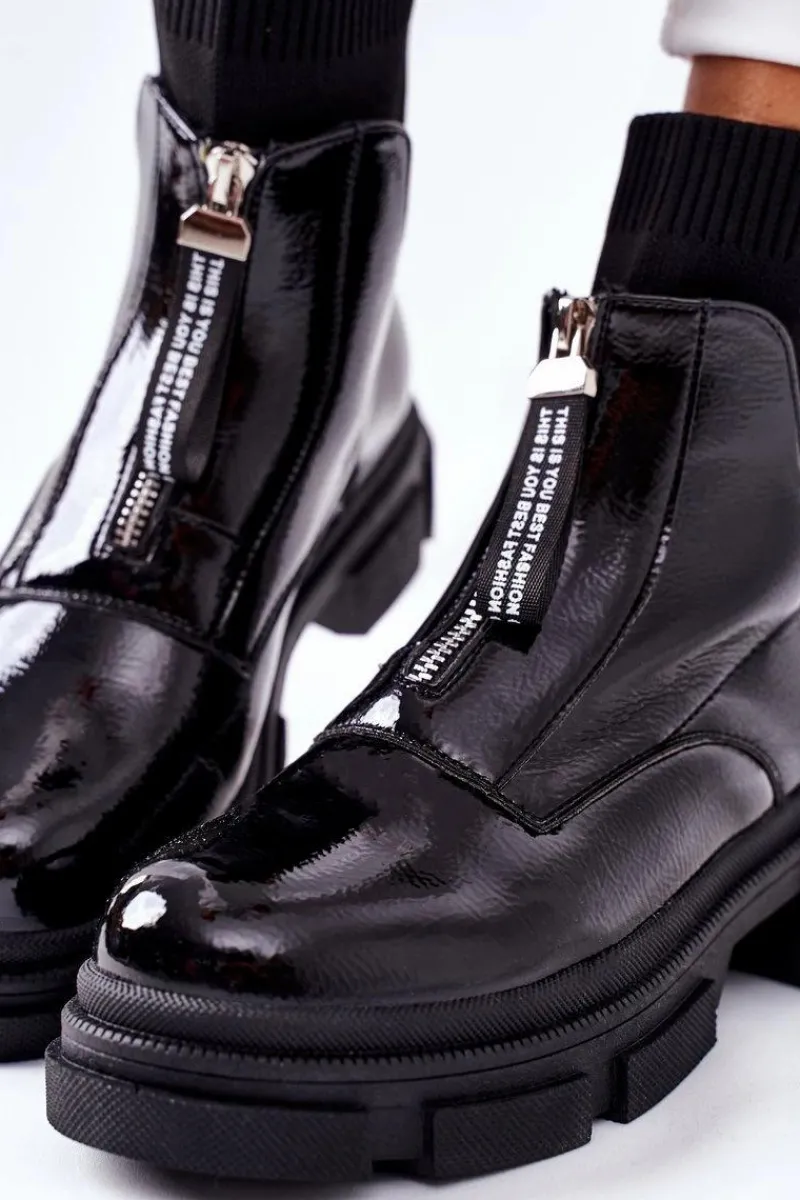 Czarne Botki|Botki Workery>Boto Botki Na Masywnej Podeszwie Czarne Chicago