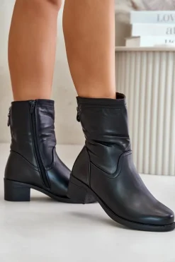 Botki Ocieplane|Botki Skórzane></noscript>Buty damskie Vinceza Botki Na Niskim Obcasie Ocieplane Futerkiem Vinceza 85155 Czarne