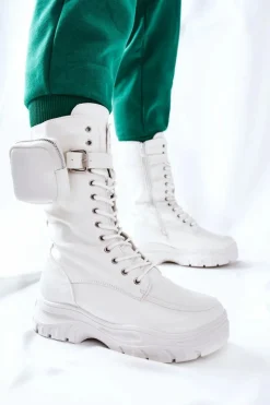 Botki Sznurowane|Czarne Botki>Boto Botki Na Platformie Z Nerką Białe Issanti