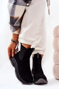 Botki Na Koturnie|Czarne Botki><noscript><img width=