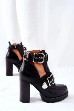 Botki Na Słupku|Czarne Botki>Boto Botki Na Słupku Czarne Klamra Bramshall