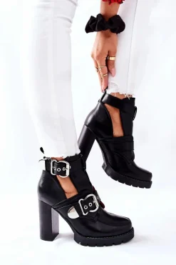 Botki Na Słupku|Czarne Botki>Boto Botki Na Słupku Czarne Klamra Bramshall