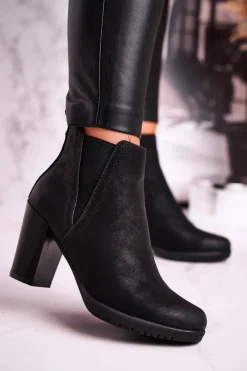 Sale Buty Sergio Leone Botki Na Słupku Sergio Leone Zamszowe Czarne BT311