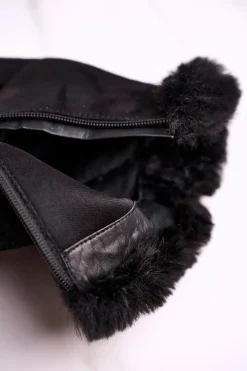 Best Botki Na Słupku Z Futerkiem Zamszowe Czarne Sophie Damskie Botki Na Słupku|Czarne Botki