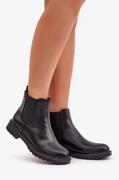 Outlet Botki Sztyblety Damskie Na Płaskim Obcasie Czarne Selanna Damskie Botki Ocieplane|Brązowe I Beżowe Botki