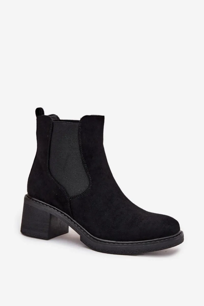 Online Botki Sztyblety Damskie Na Klocku Czarne Luvina Damskie Botki Ocieplane|Czarne Botki