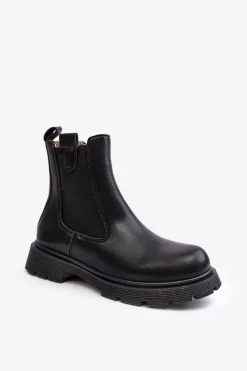 Clearance Boto Botki Sztyblety Damskie Na Zamek Czarne Ramhel