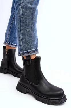 Clearance Boto Botki Sztyblety Damskie Na Zamek Czarne Ramhel