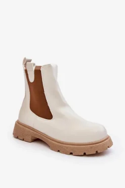 Hot Boto Botki Sztyblety Damskie Na Zamek Białe Ramhel Biały