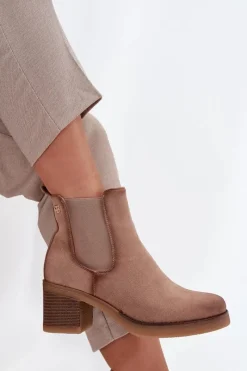 Botki Ocieplane|Botki Na Obcasie></noscript>Boto Botki Sztyblety Damskie Na Obcasie Ocieplane Beżowe Zelia Beżowy