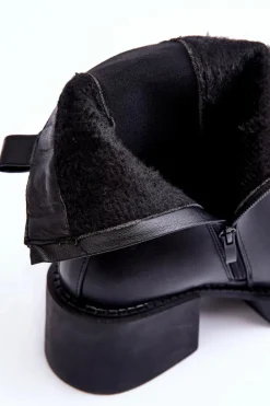 Discount Botki Sztyblety Na Masywnym Obcasie Czarne Ironna Damskie Czarne Botki|Brązowe I Beżowe Botki