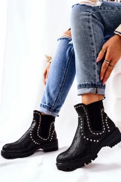 Czarne Botki|Botki Płaskie><noscript><img width=