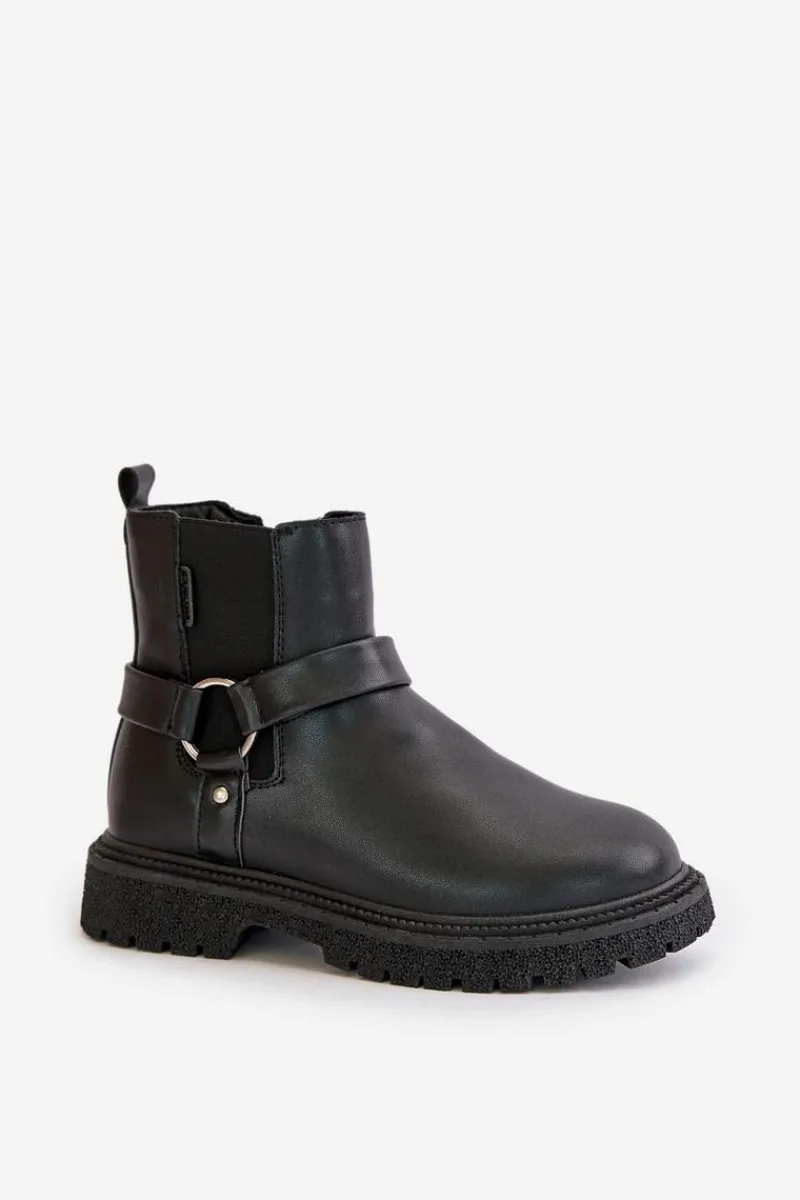 Botki Ocieplane|Czarne Botki>Big Star Shoes Botki Sztyblety Ocieplane Na Zamek Big Star OO274A128 Czarne