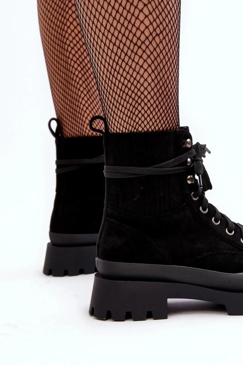 Online Botki Trapery Damskie Sznurowane Czarne Gordts Damskie Botki Ocieplane|Damskie Trapery