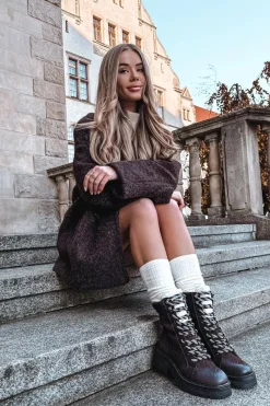 Clearance Botki Trapery Damskie Z Eko Skóry Czekoladowe Bellora Damskie Botki Ocieplane|Damskie Trapery