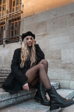 Sale Boto Botki Trapery Damskie Z Eko Skóry Czarne Bellora Czarny