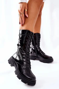 Damskie Trapery|Botki Sznurowane><noscript><img width=