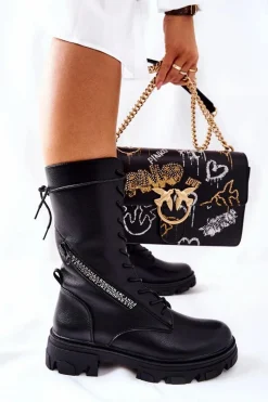 Discount Buty Sergio Leone Botki Trapery Glany Sergio Leone TR747 Czarne