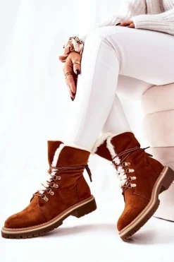 New Boto Botki Trapery Ocieplane Camel Nelby