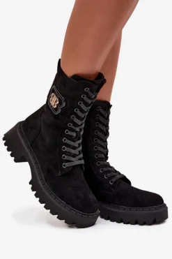 Botki Sznurowane|Brązowe I Beżowe Botki><noscript><img width=