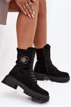 Botki Sznurowane|Brązowe I Beżowe Botki><noscript><img width=