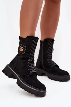 Botki Sznurowane|Brązowe I Beżowe Botki><noscript><img width=