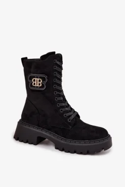 Botki Sznurowane|Brązowe I Beżowe Botki><noscript><img width=