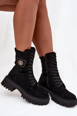 Botki Sznurowane|Brązowe I Beżowe Botki><noscript><img width=