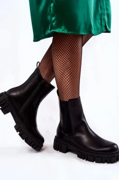 Czarne Botki|Botki Zimowe Damskie></noscript>Cross Jeans Botki Workery KK2R4069C Czarne