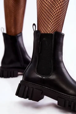 Czarne Botki|Botki Zimowe Damskie></noscript>Cross Jeans Botki Workery KK2R4069C Czarne