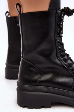 Botki Sznurowane|Czarne Botki><noscript><img width=