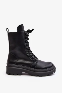 Botki Sznurowane|Czarne Botki><noscript><img width=