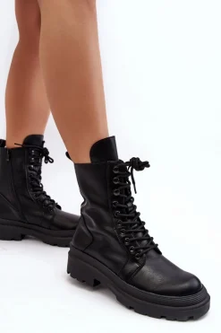 Botki Sznurowane|Czarne Botki><noscript><img width=