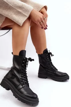 Botki Sznurowane|Czarne Botki><noscript><img width=