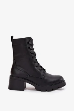 Sale Buty damskie Vinceza Botki Workery Damskie Na Klocku Ocieplane Vinceza 89136 Czarne Czarny