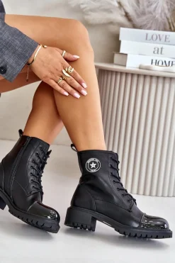 Boto Botki Workery Na Zamek Ocieplane Czarne Soratta