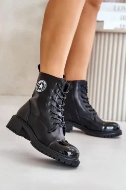 Boto Botki Workery Na Zamek Ocieplane Czarne Soratta