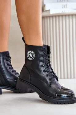 Boto Botki Workery Na Zamek Ocieplane Czarne Soratta