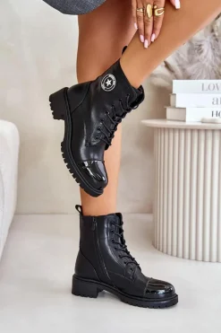 Boto Botki Workery Na Zamek Ocieplane Czarne Soratta