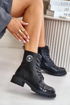 Boto Botki Workery Na Zamek Ocieplane Czarne Soratta