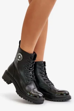 Boto Botki Workery Na Zamek Ocieplane Czarne Soratta